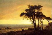 Albert Bierstadt The Sunset at Monterey Bay the California Coast USA oil painting artist